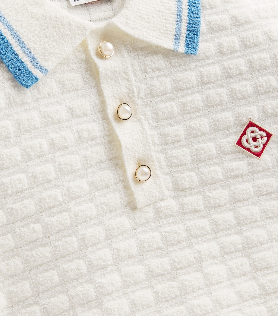 Cotton-Blend Bouclé Polo Shirt WHITE Image 5