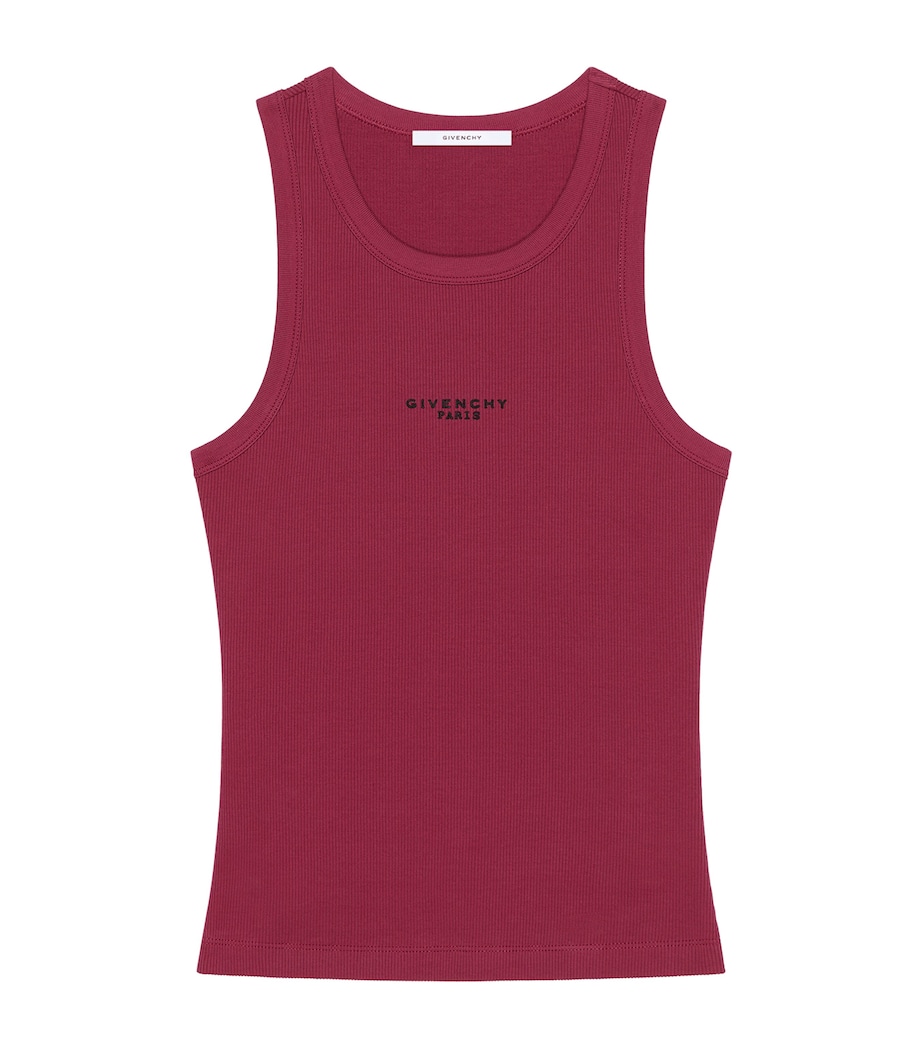 Givenchy Womens Stretch-Cotton Logo Tank Top Red Cherry Image 1