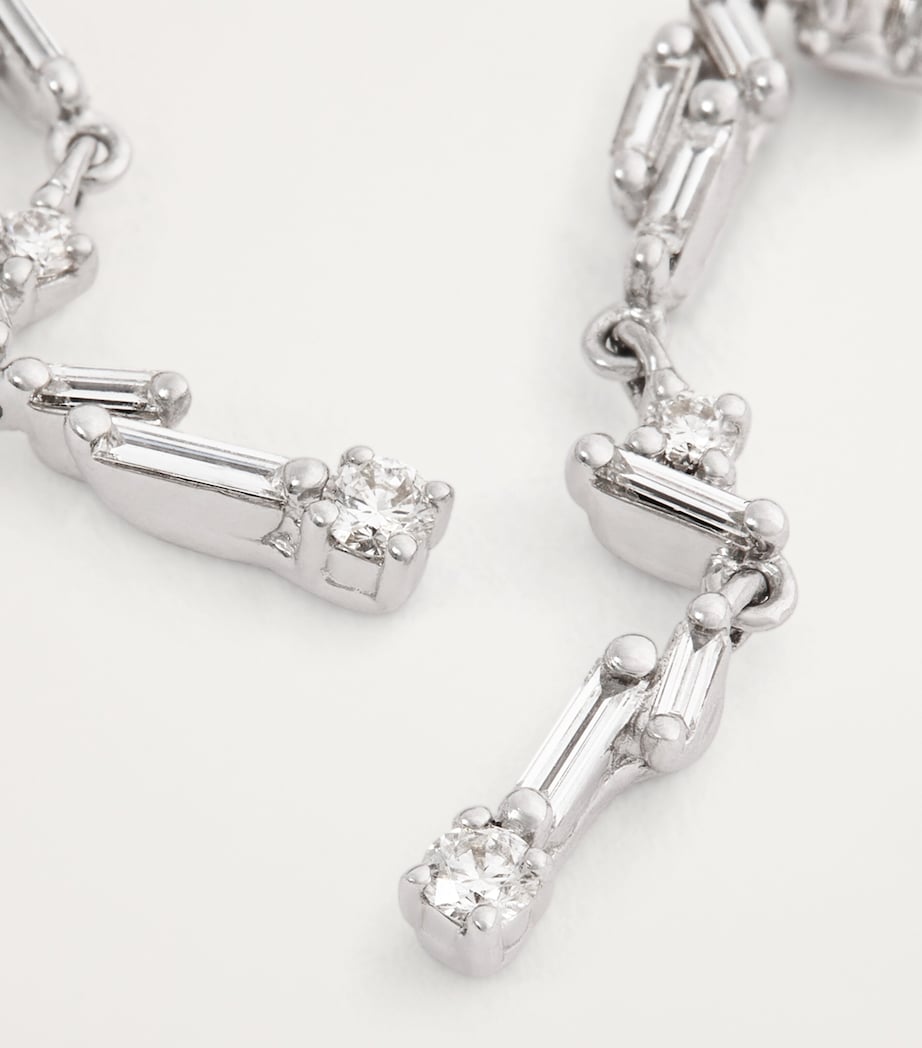 White Gold and Diamond Classic Sparkler Drop Earrings 18K WG/WD Image 6