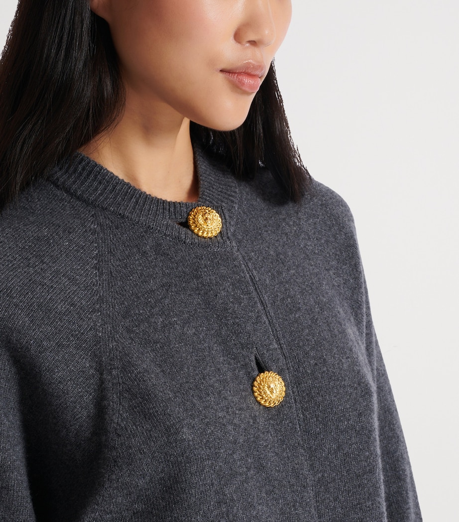 Cashmere-Virgin Wool Cardigan 9AY GRIS CHIN+ Image 7