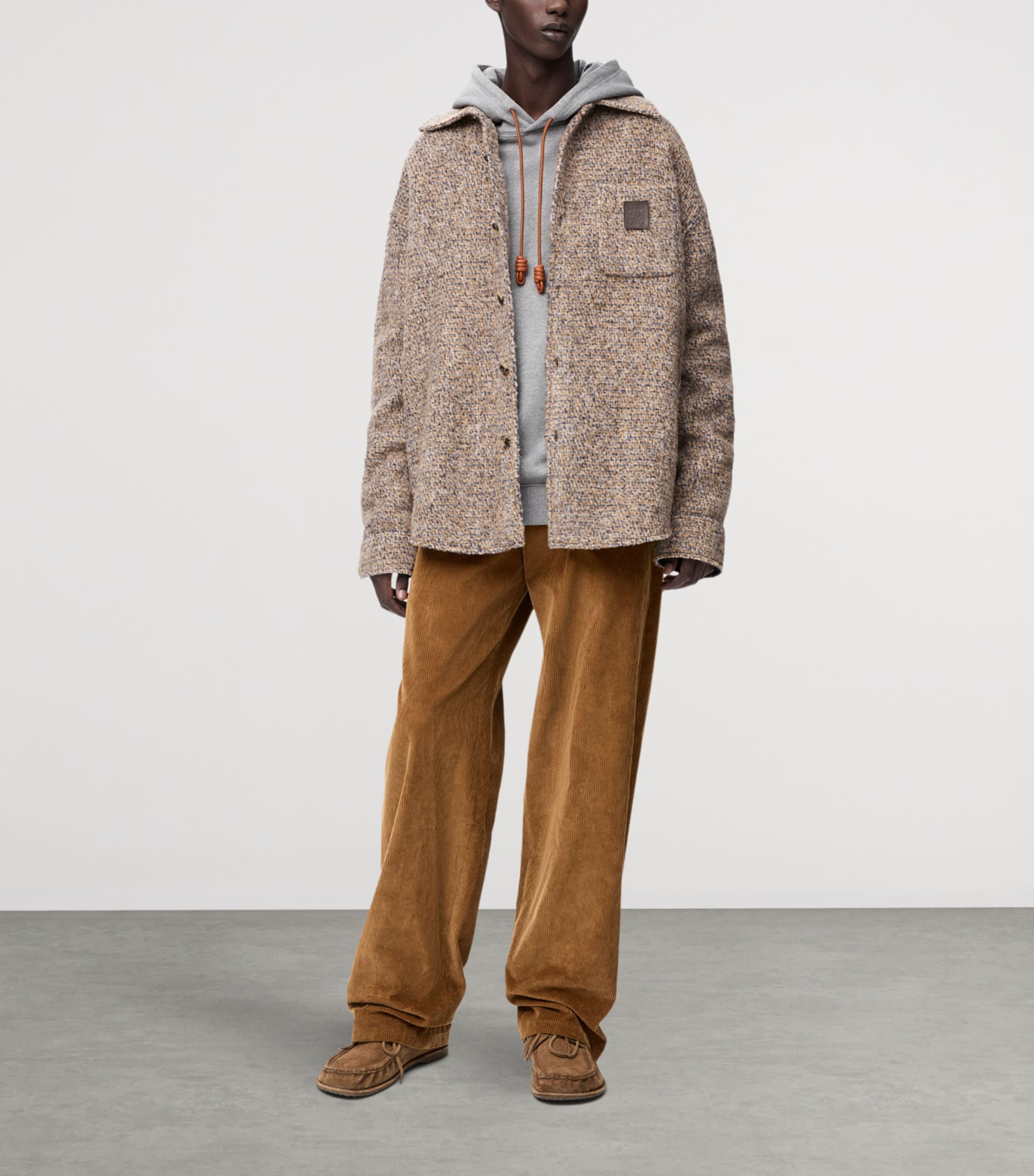 Wool-Blend Micro-Check Overshirt BEIGE/BLUE MELANGE Image 2