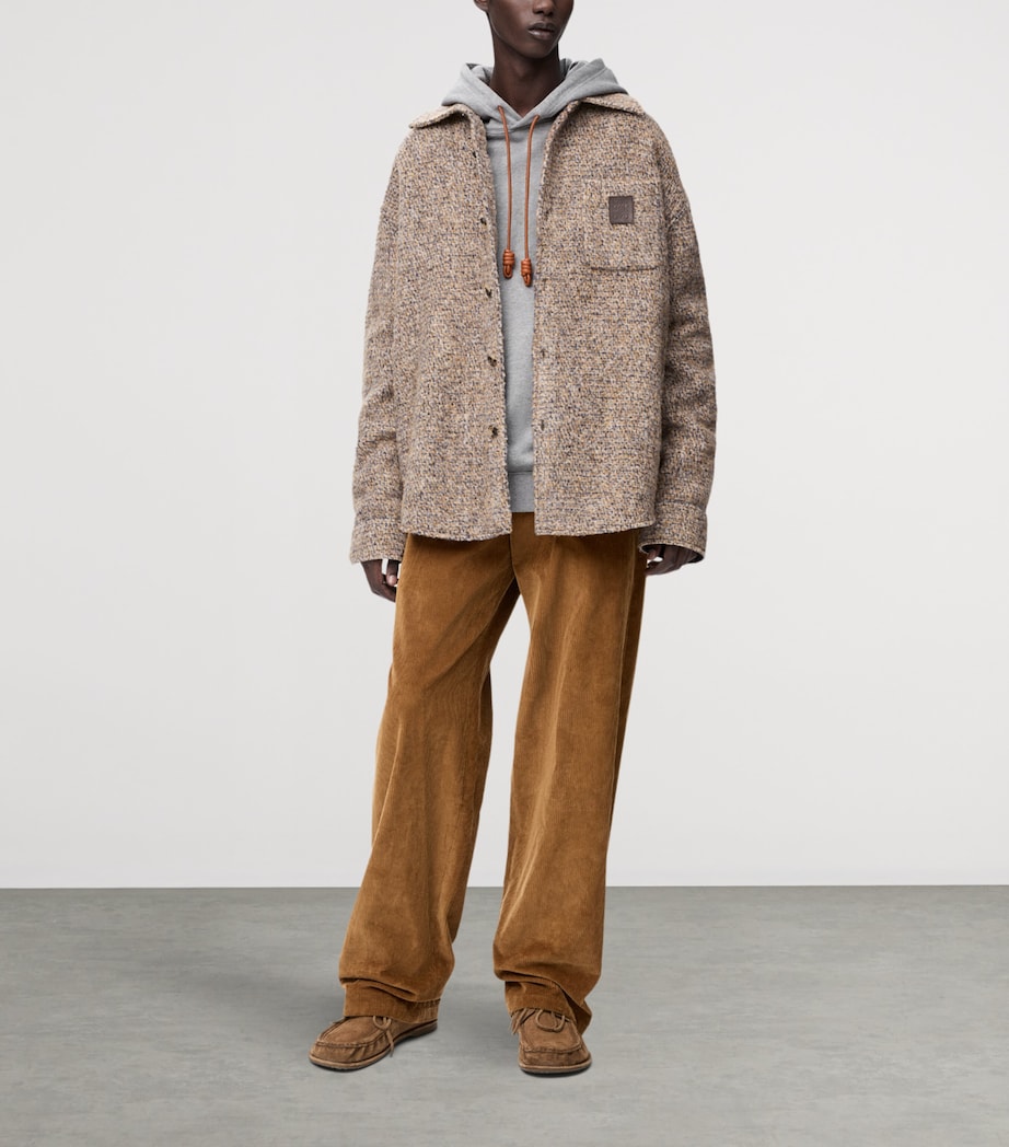 Wool-Blend Micro-Check Overshirt BEIGE/BLUE MELANGE Image 2