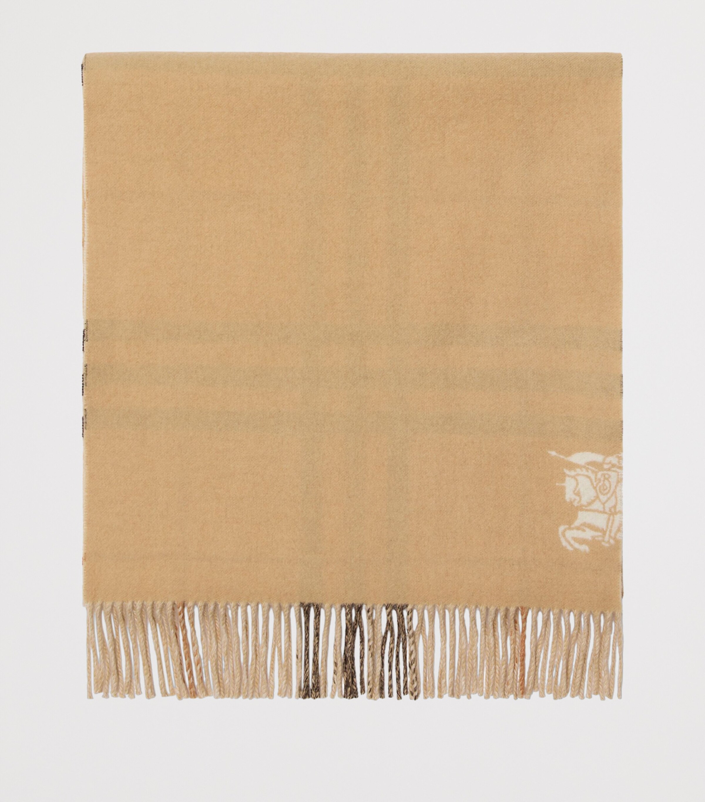 Cashmere Wide Reversible EKD Scarf PEBBLE WHITE Image 2