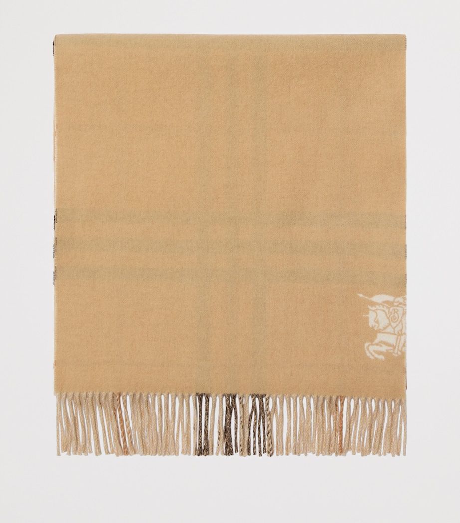 Cashmere Wide Reversible EKD Scarf PEBBLE WHITE Image 2