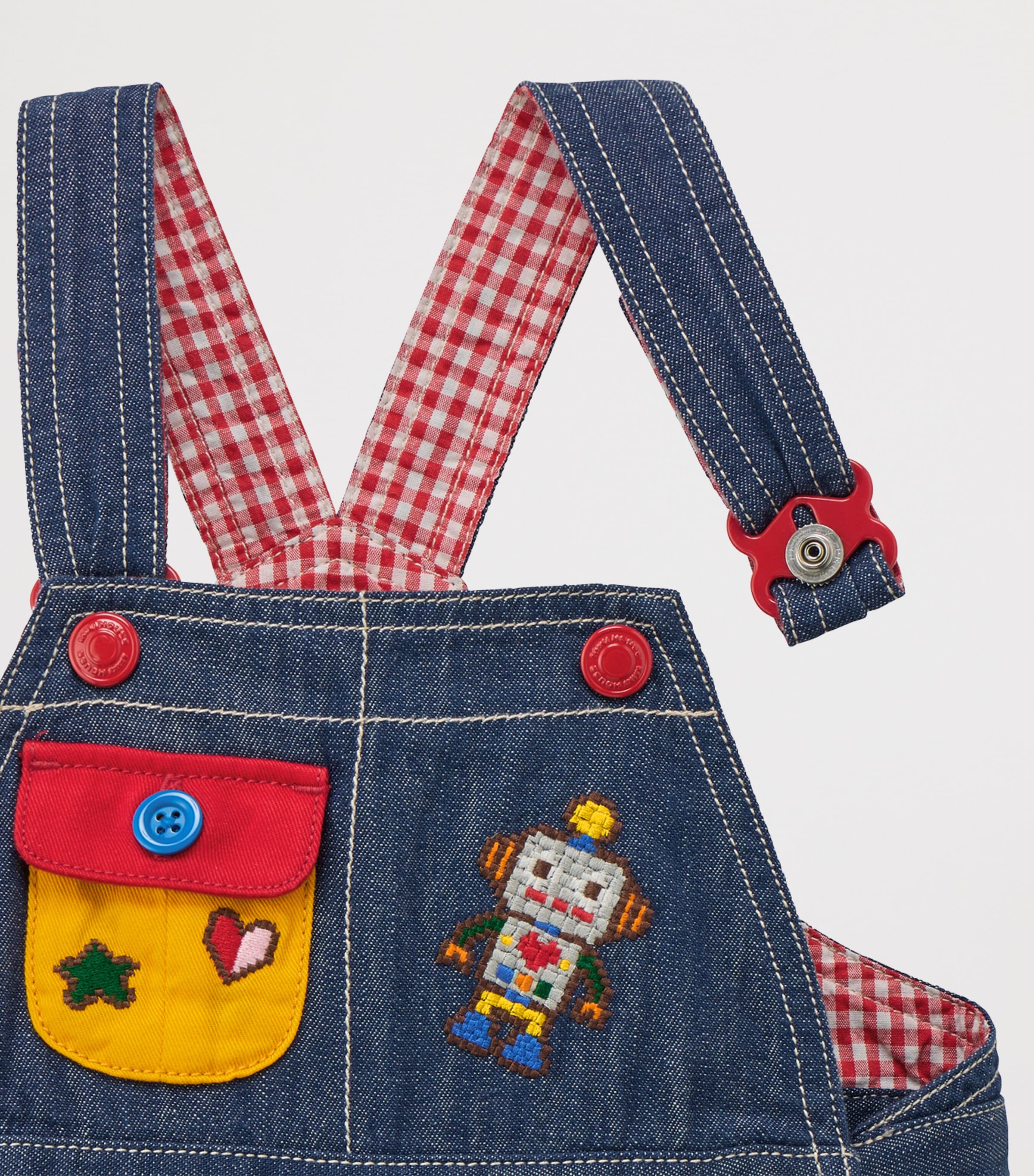 Miki House Embroidered Robot Dungarees (3-36 Months) Image 8
