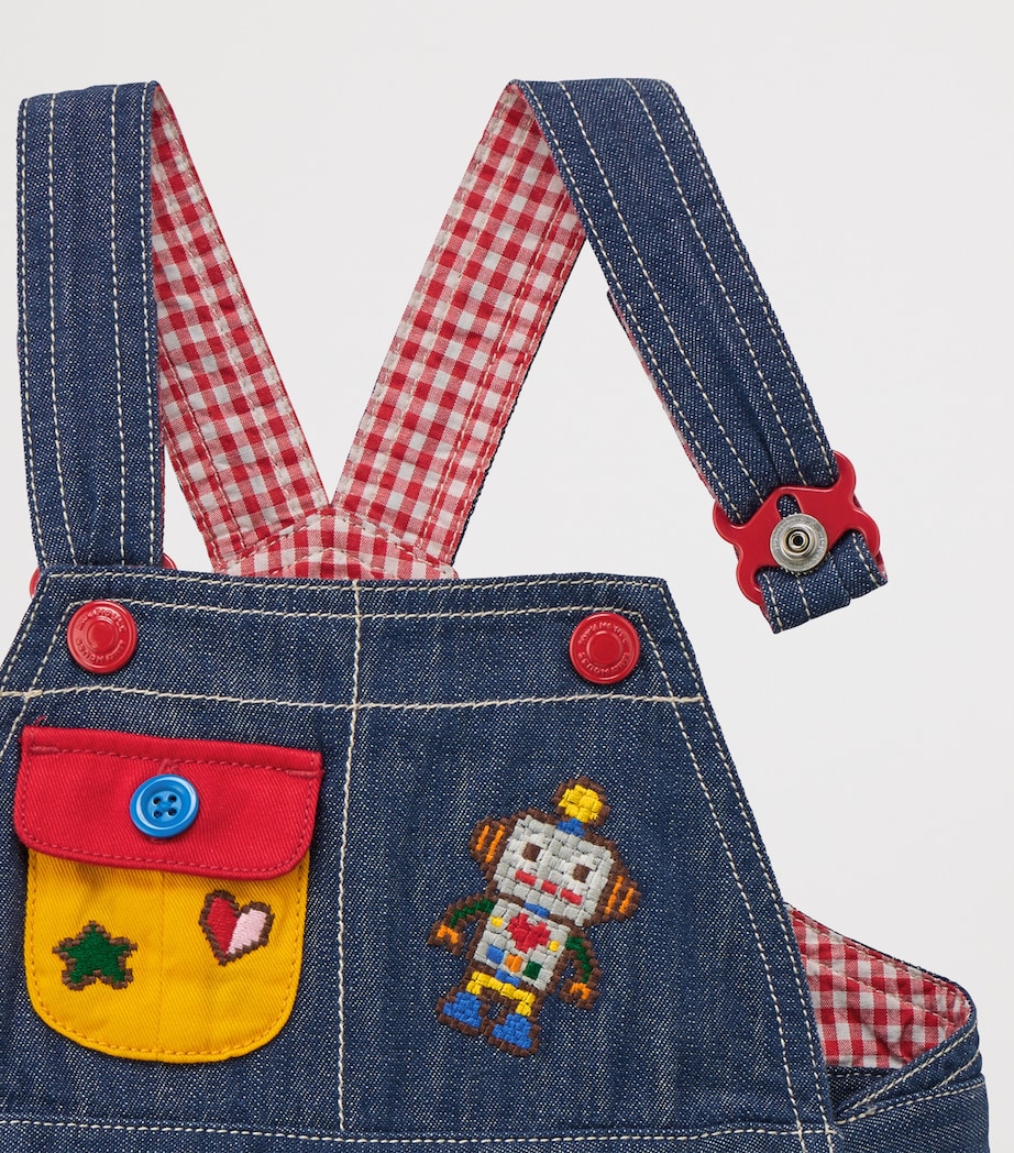 Miki House Embroidered Robot Dungarees (3-36 Months) Image 8