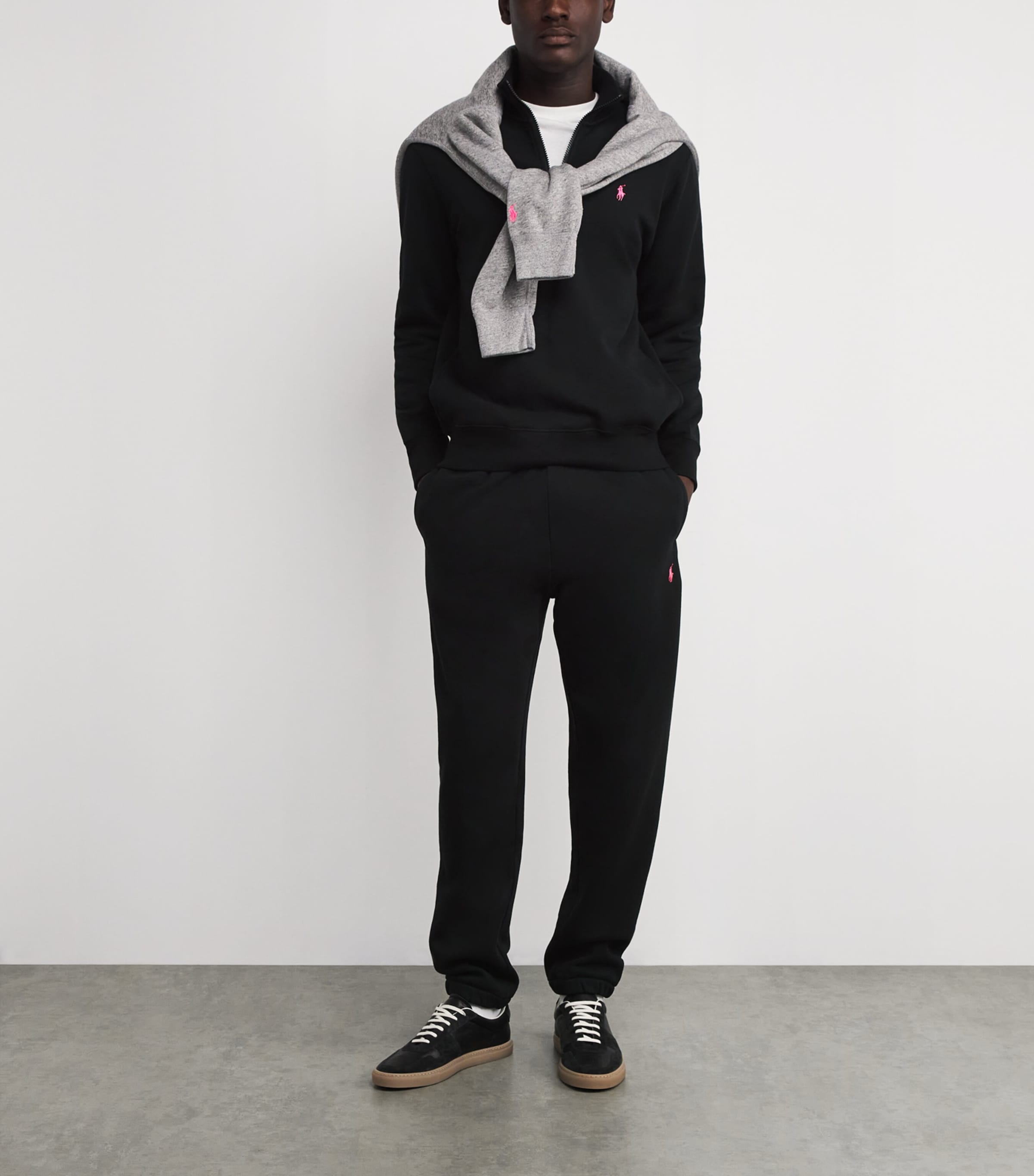 Cotton Quarter-Zip Sweatshirt POLO BLACK Image 2