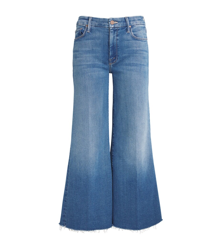 MOTHER Womens The Roller Fray Wide-Leg Jeans Work Hard Play Hard Image 1