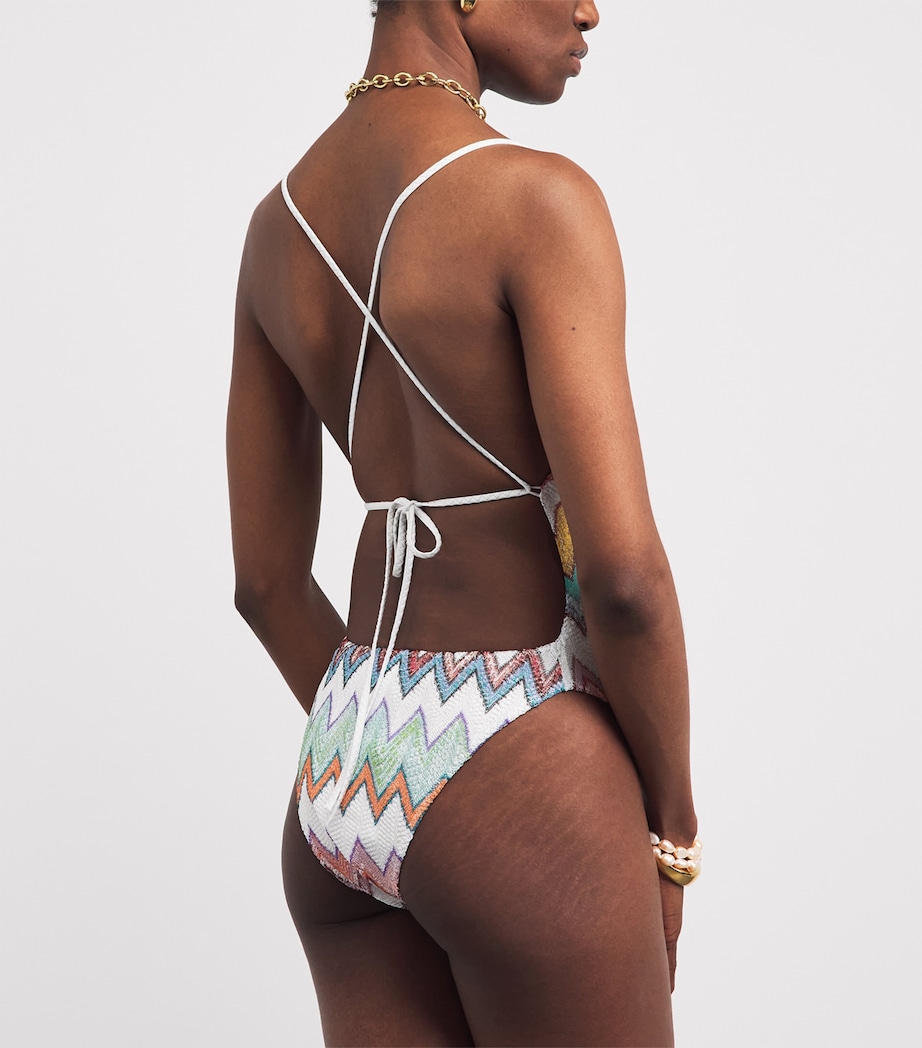 Metallic-Thread Zigzag Swimsuit SM9X5MULTICOLOUR Image 3