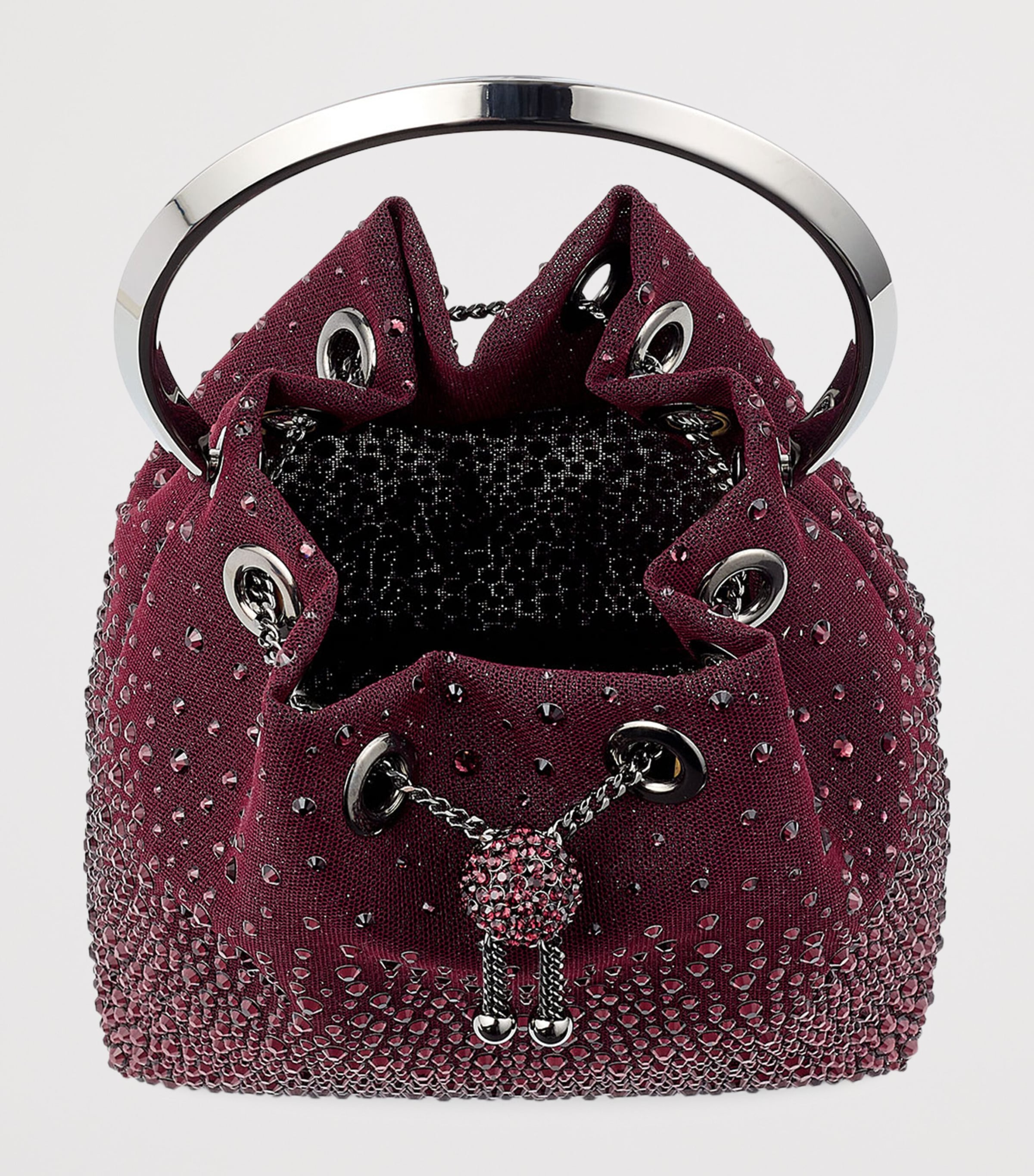 Embellished Bon Bon Top-Handle Bag DEEP MERLOT/DARK SIL Image 4