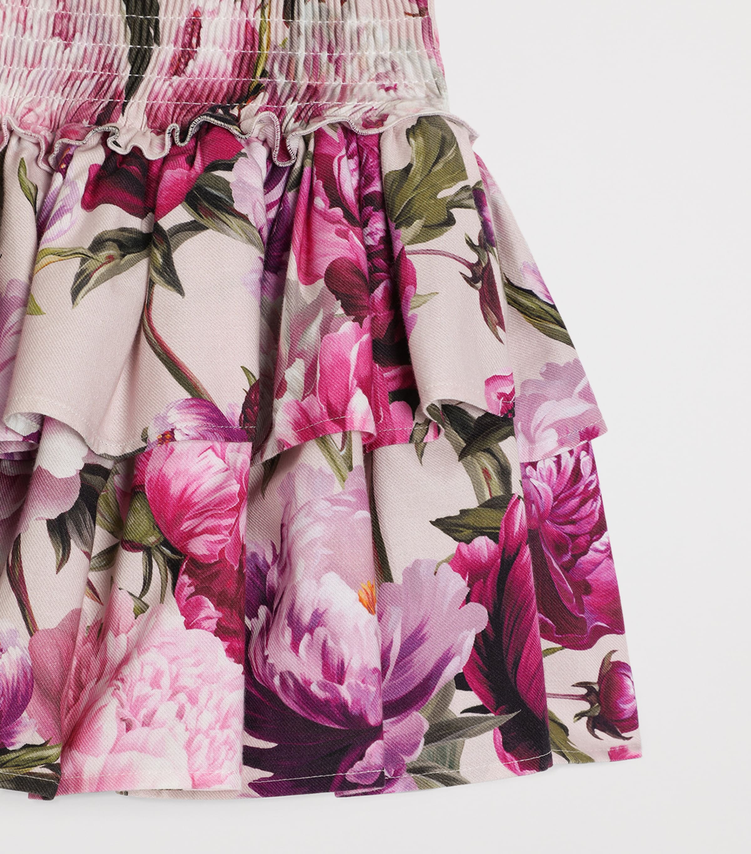Dolce&Gabbana Kids Smocked Peony Print Skirt (8-12+ Years) — foto 4