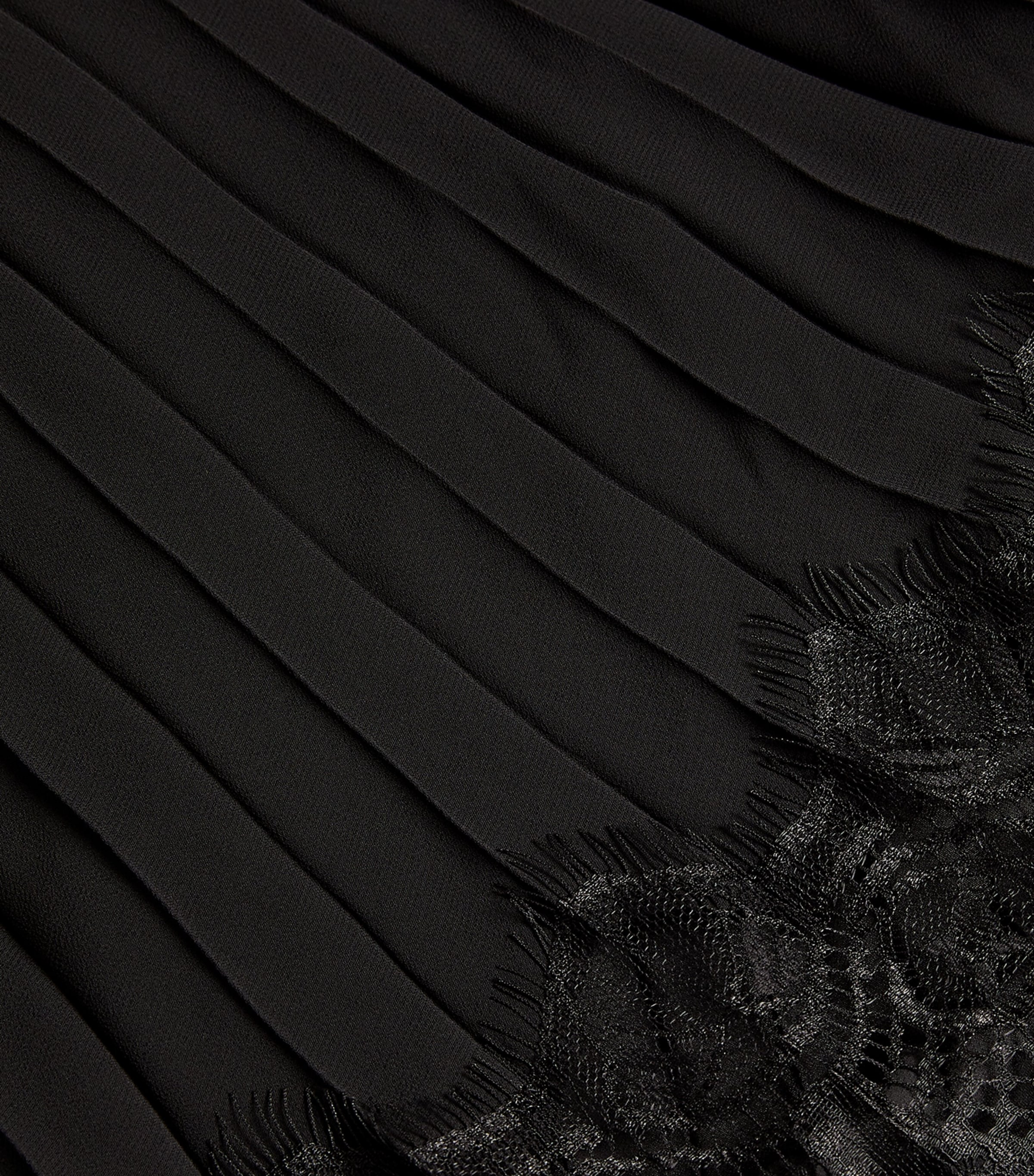 Pleated Skirt Midi Dress BLACK Image 5