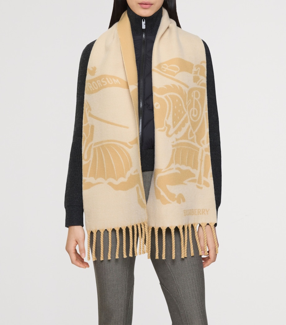 Wool Reversible EKD Scarf SAND Image 2