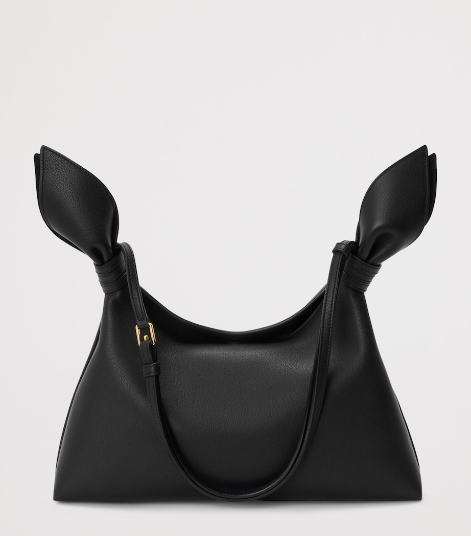 LOEWE Medium Leather Scarf Shoulder Bag Black Image 5