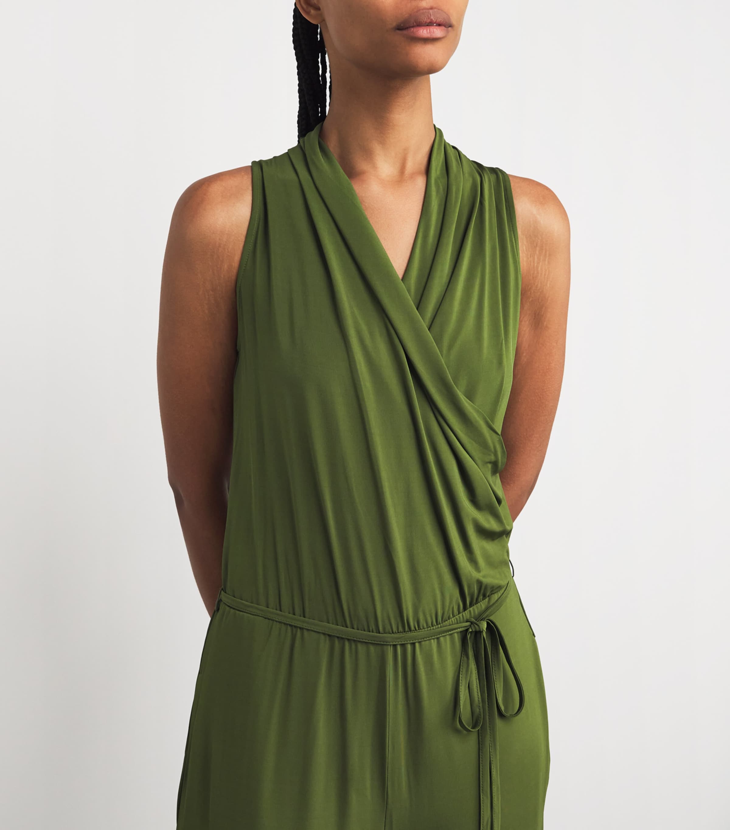 Stretch Jersey Jumpsuit DARK GREEN Image 5