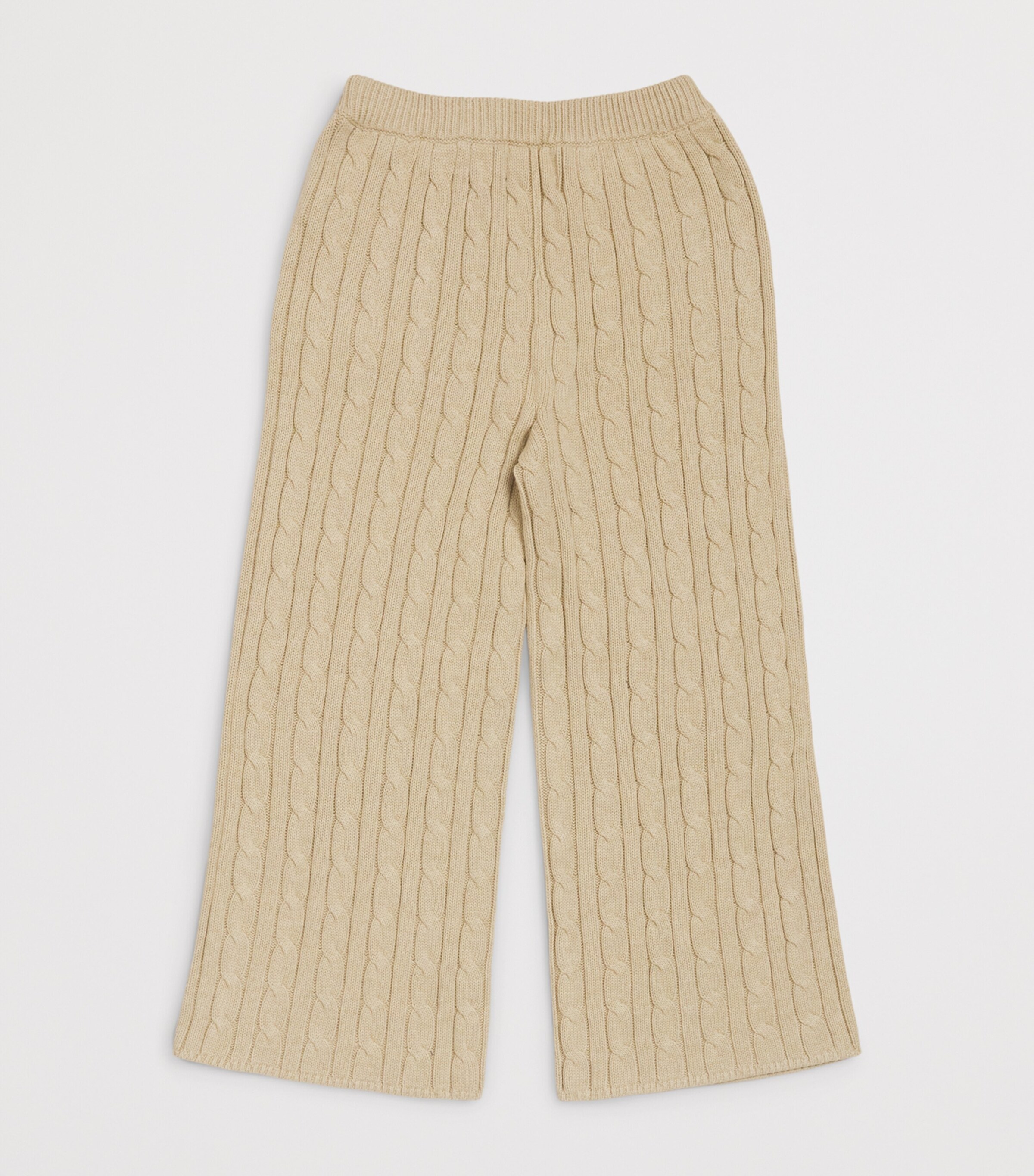 Ralph Lauren Kids Cotton Cable-Knit Polo Pony Sweatpants (2-6 Years) Tan Heather Image 2