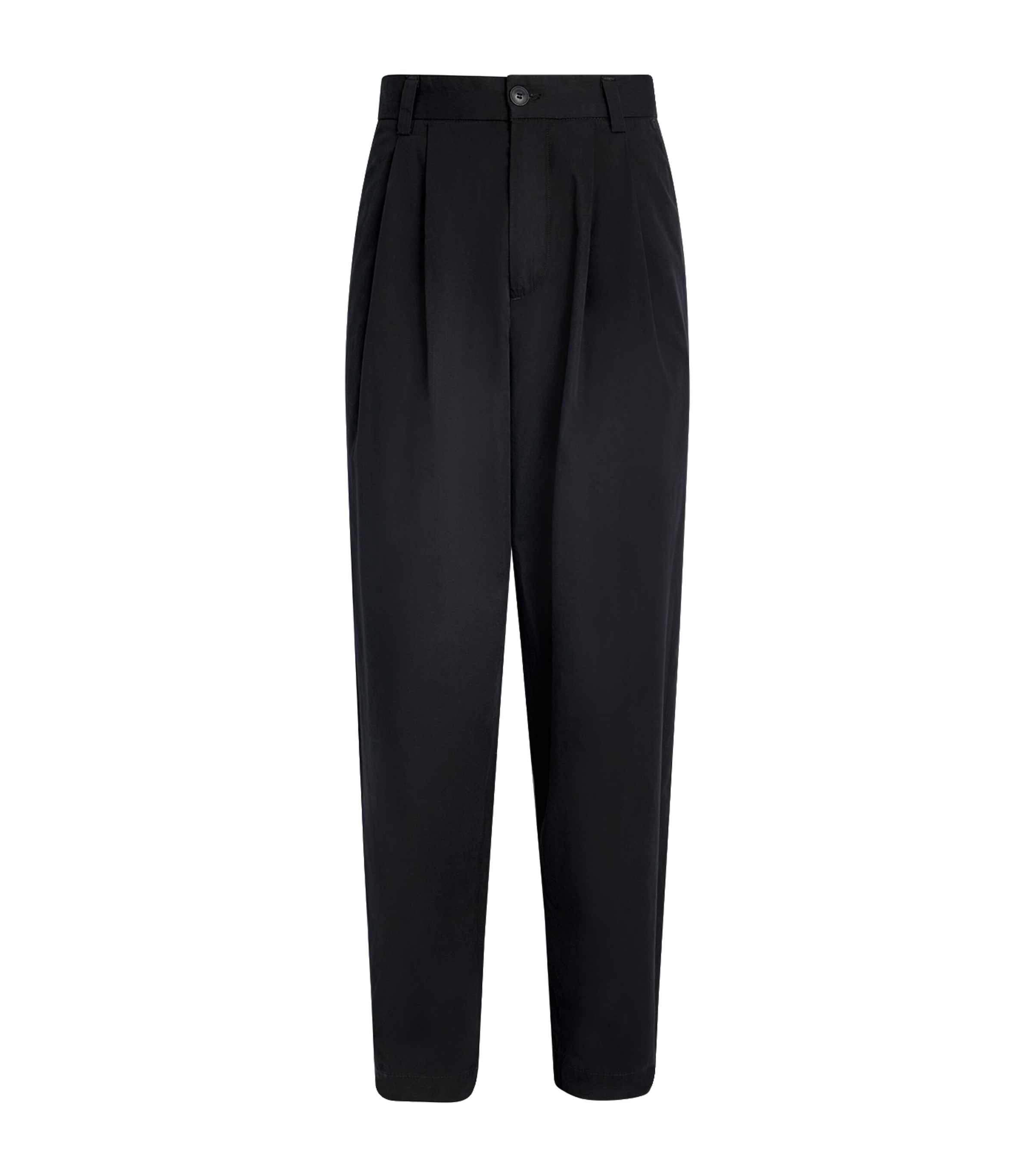 Agolde Pleat-detail Wide-leg Trousers In Black