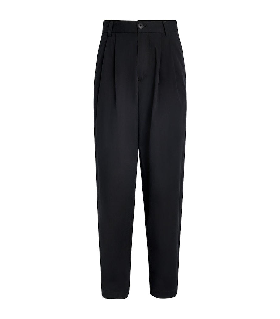 Pleat-Detail Wide-Leg Trousers A669-1879-BLK Image 1