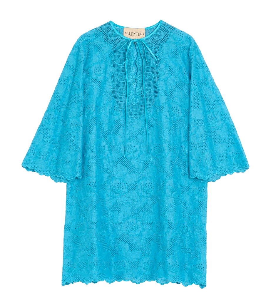 Valentino Womens Cotton Lace Mini Dress Image 1