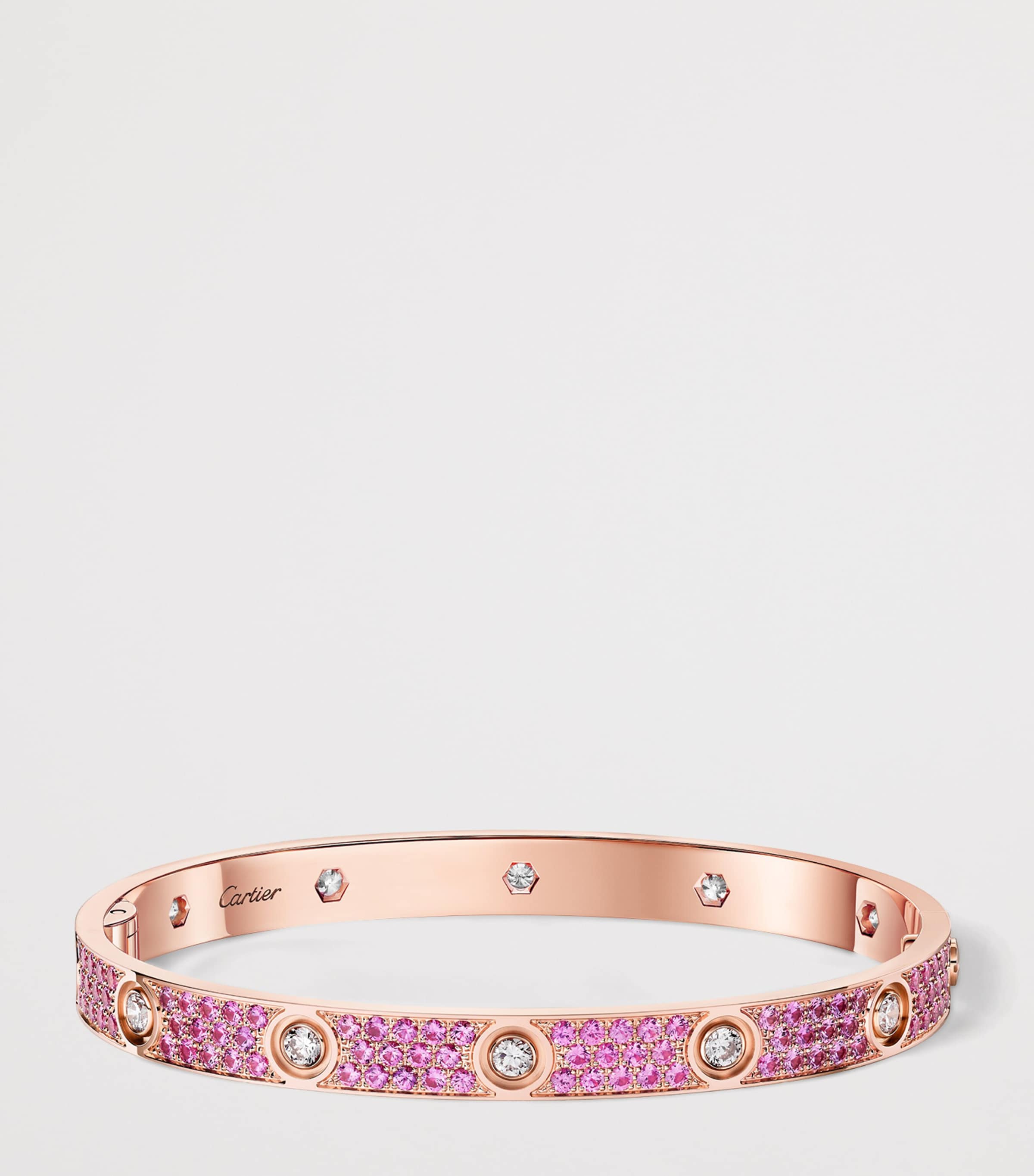 Cartier Rose Gold, Diamond and Sapphire Classic LOVE Bracelet Rose Gold Image 5