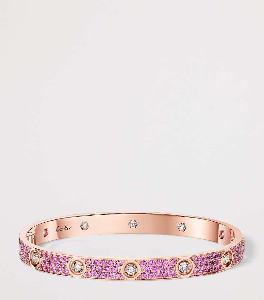 Cartier Rose Gold, Diamond and Sapphire Classic LOVE Bracelet Rose Gold Image 5