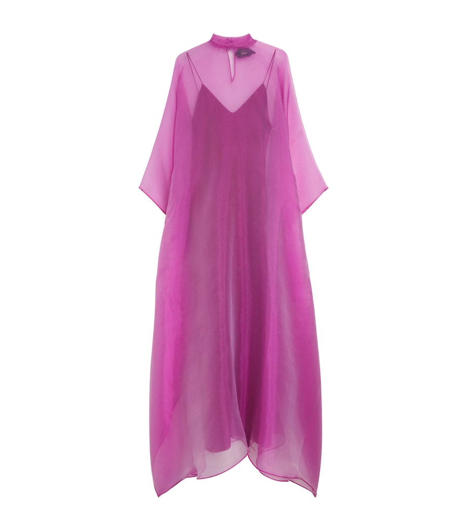 Taller Marmo Womens Organza Sphinx Maxi Kaftan Pomegranate Image 1
