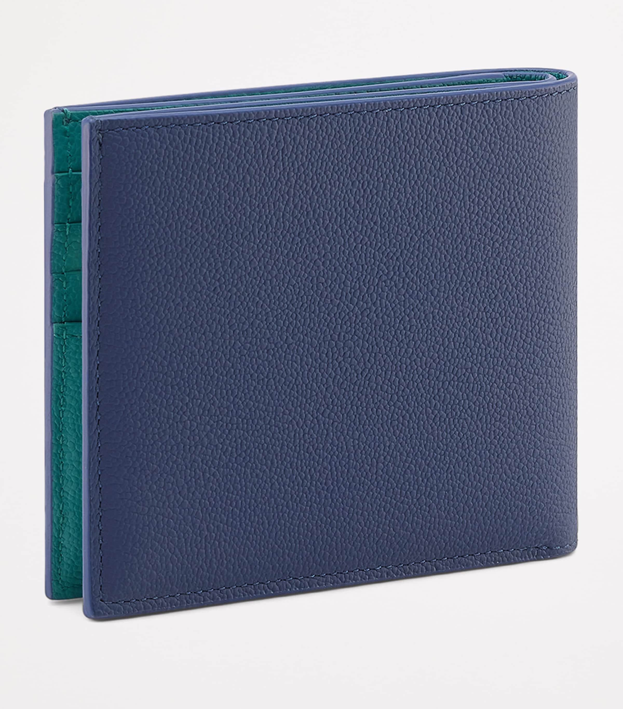 Leather Bifold Wallet BLUE MEDIUM Image 2