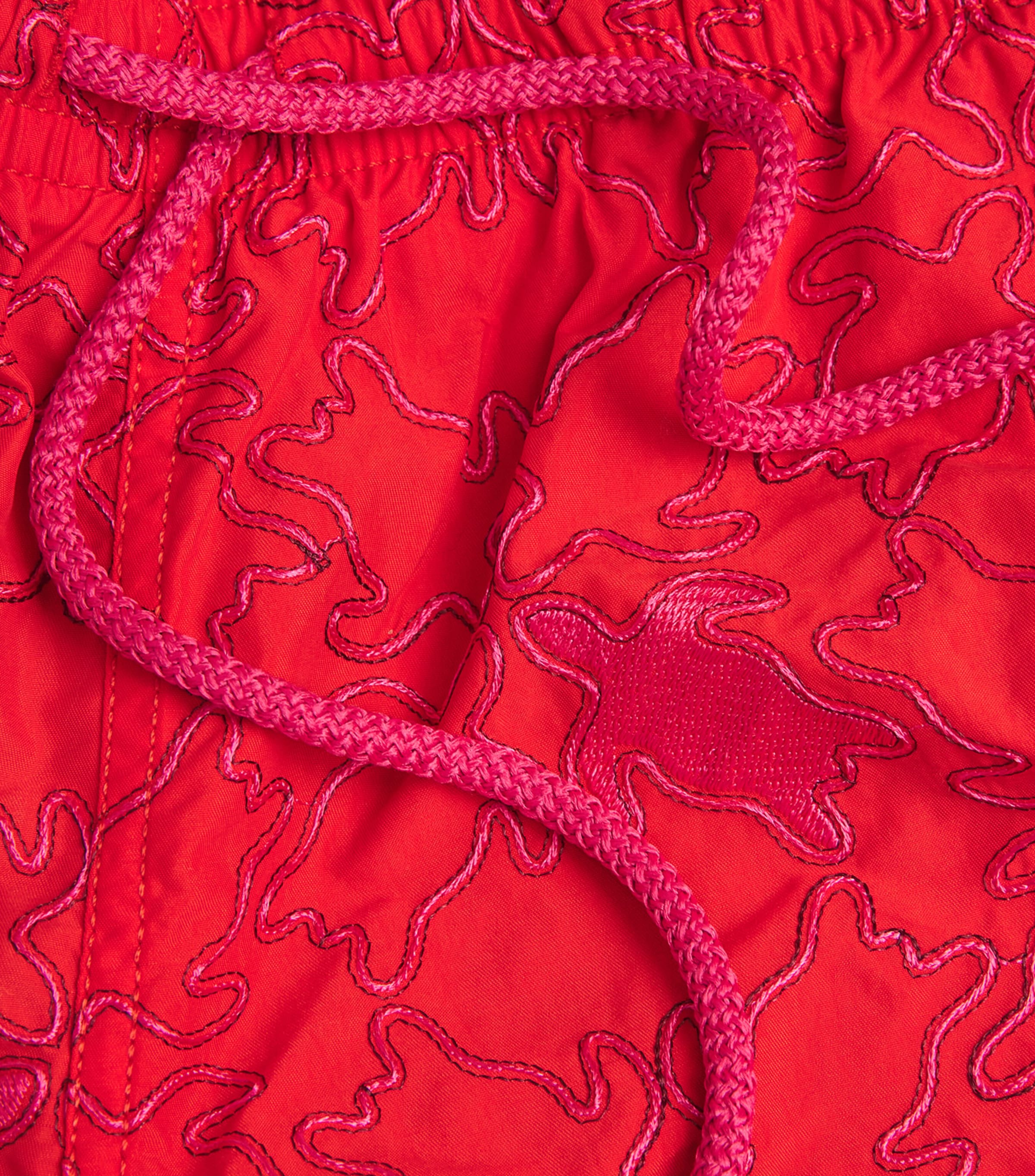 Embroidered Turtle Mistral Swim Shorts 201 COQUELICOT Image 5