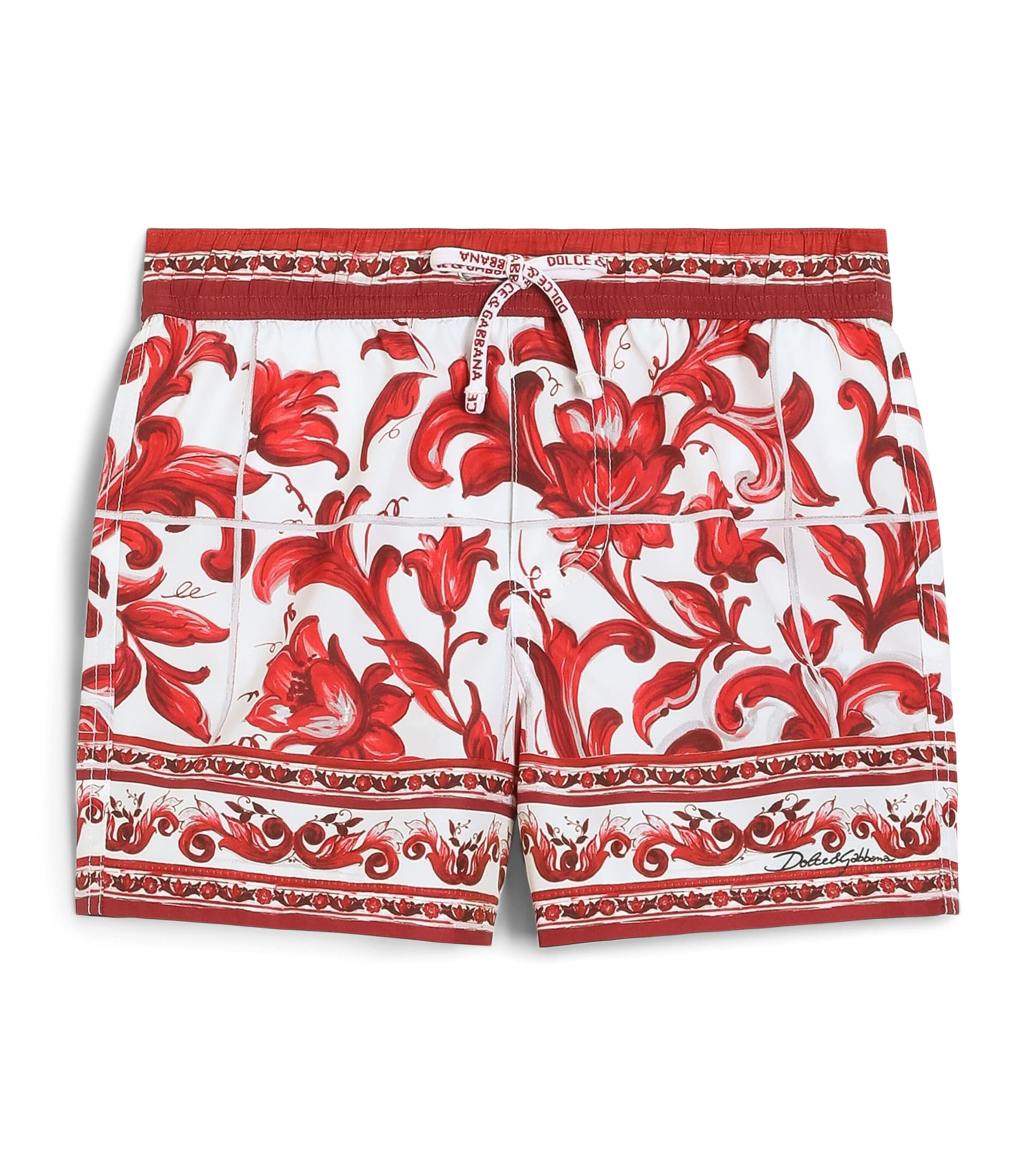 Dolce&Gabbana Kids Majolica Print Swim Shorts (0-30 Months) Maiolica Rub Image 1