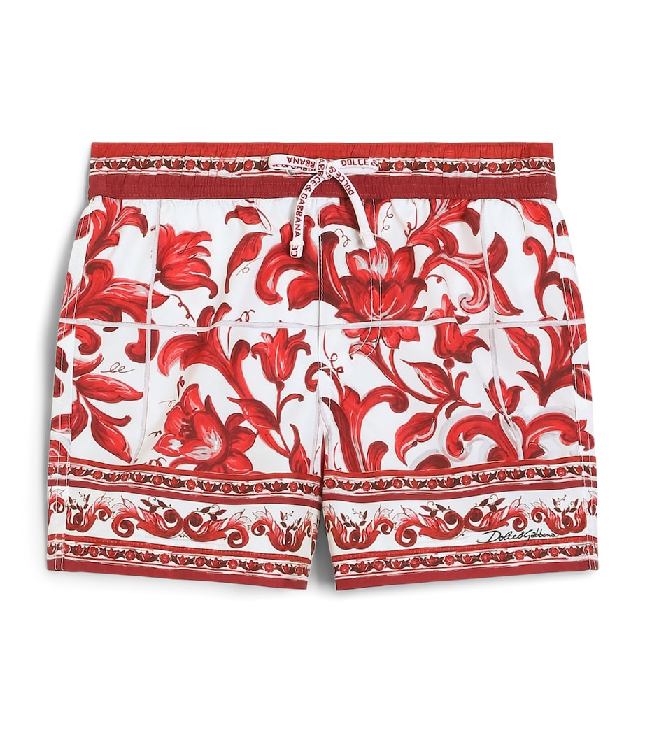 Dolce&Gabbana Kids Majolica Print Swim Shorts (0-30 Months) Maiolica Rub Image 1