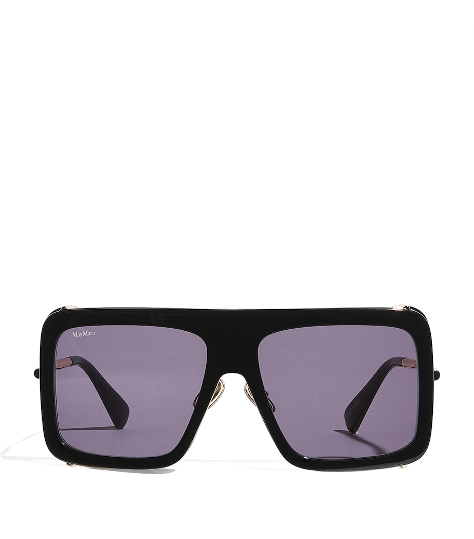 Acetate Square Sunglasses BLACK Image 1