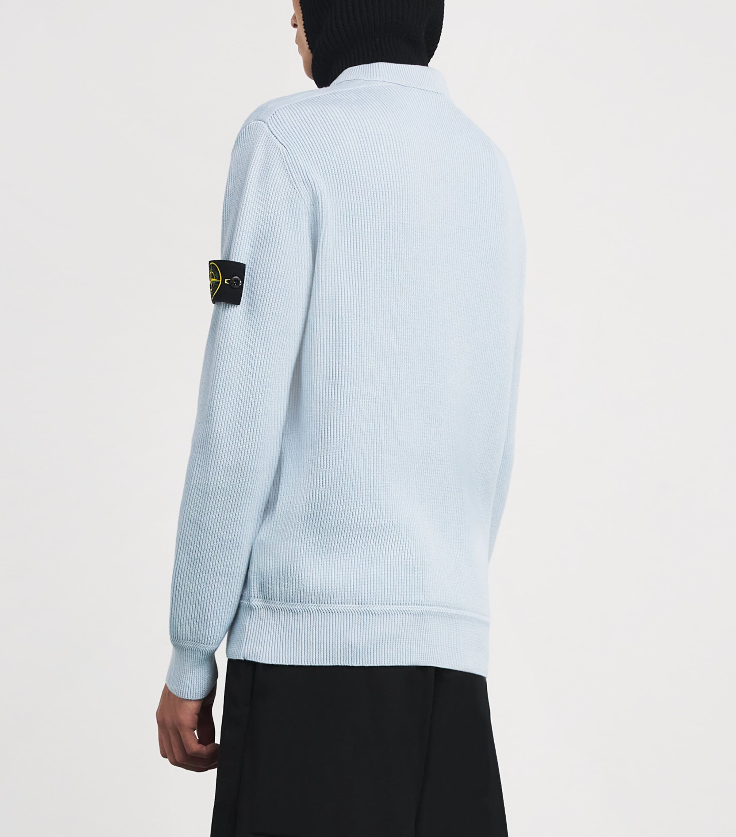 Cotton Rib-Knit Compass Sweater V0041 Image 4