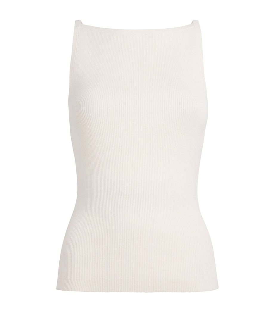 Maje Womens Cotton-Blend High-Neck Top White Image 1