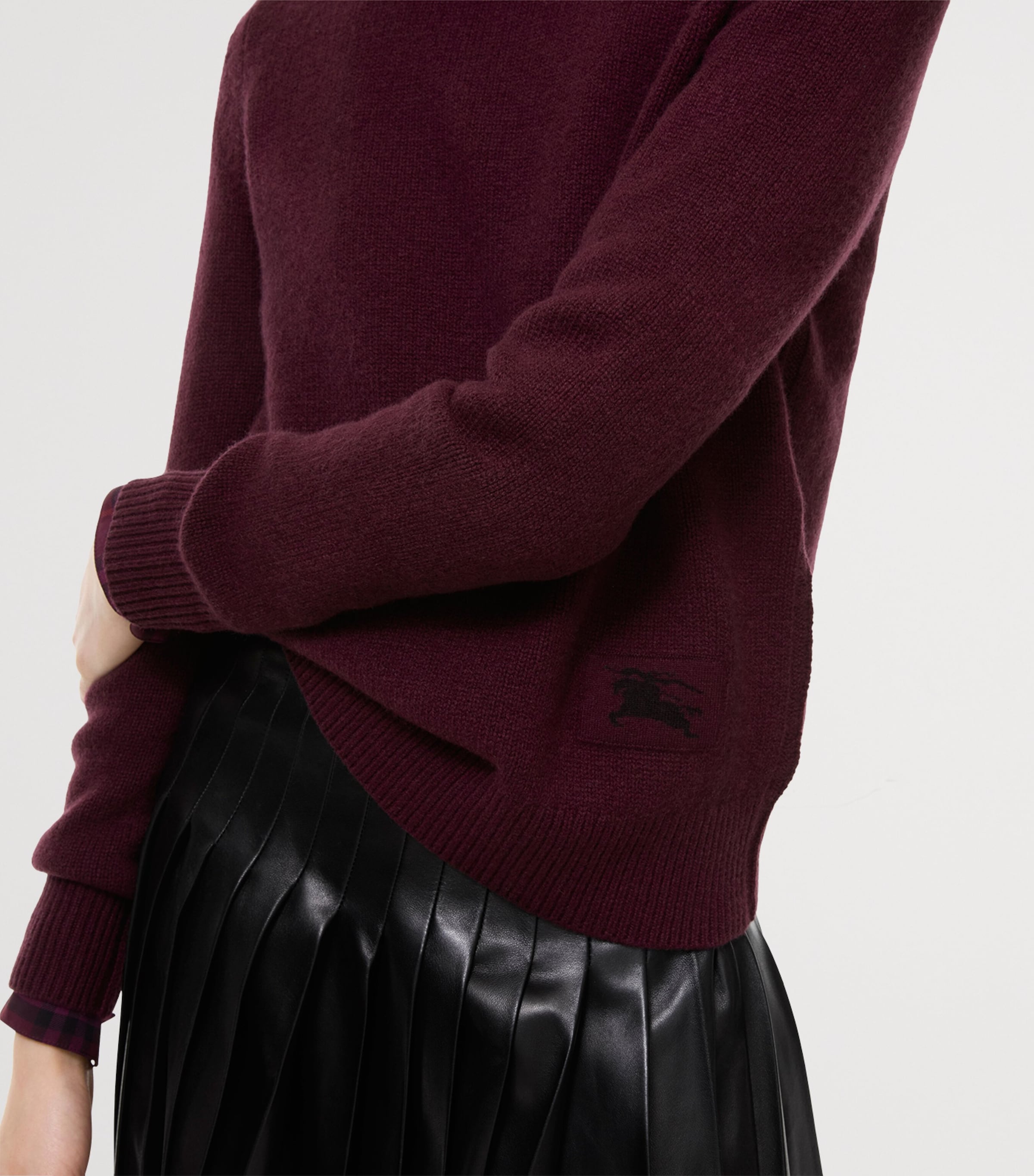 Burberry Womens Cashmere Crew-Neck Sweater Acer Purple Image 3