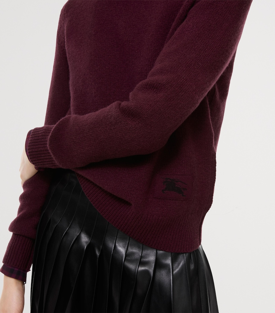 Burberry Womens Cashmere Crew-Neck Sweater Acer Purple Image 3