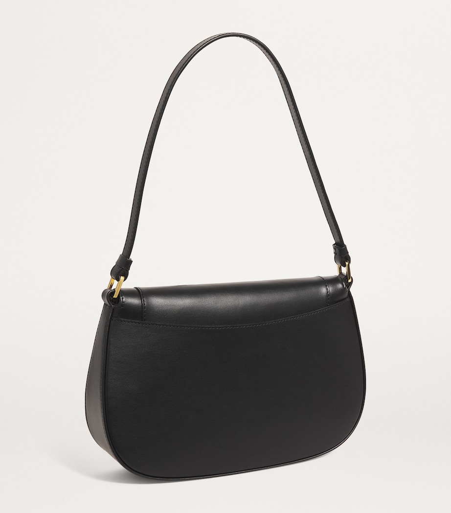 Harrods Leather Shoulder Bag Black Image 3