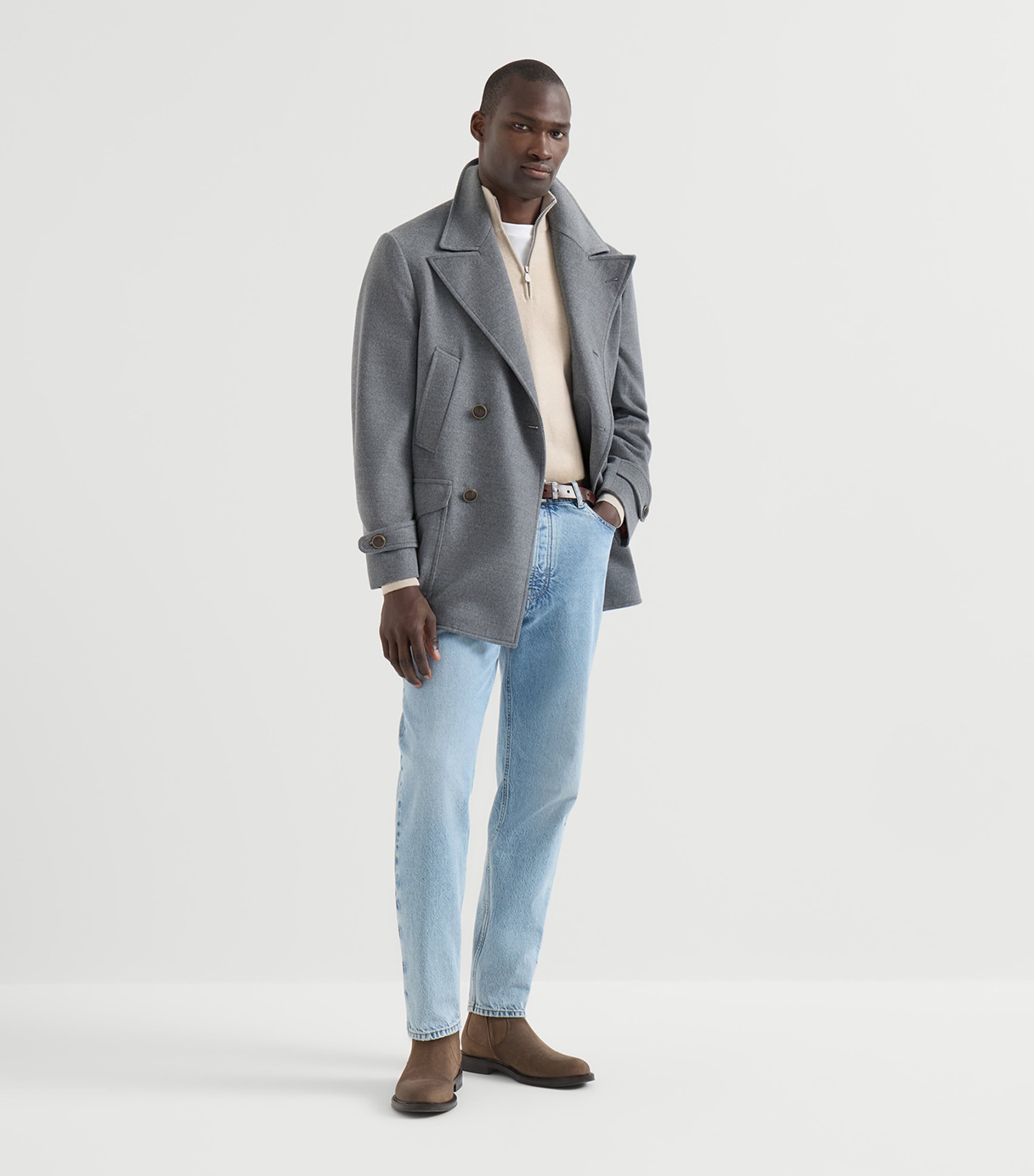 Brunello Cucinelli Mens Cashmere Quarter-Zip Sweater Image 2