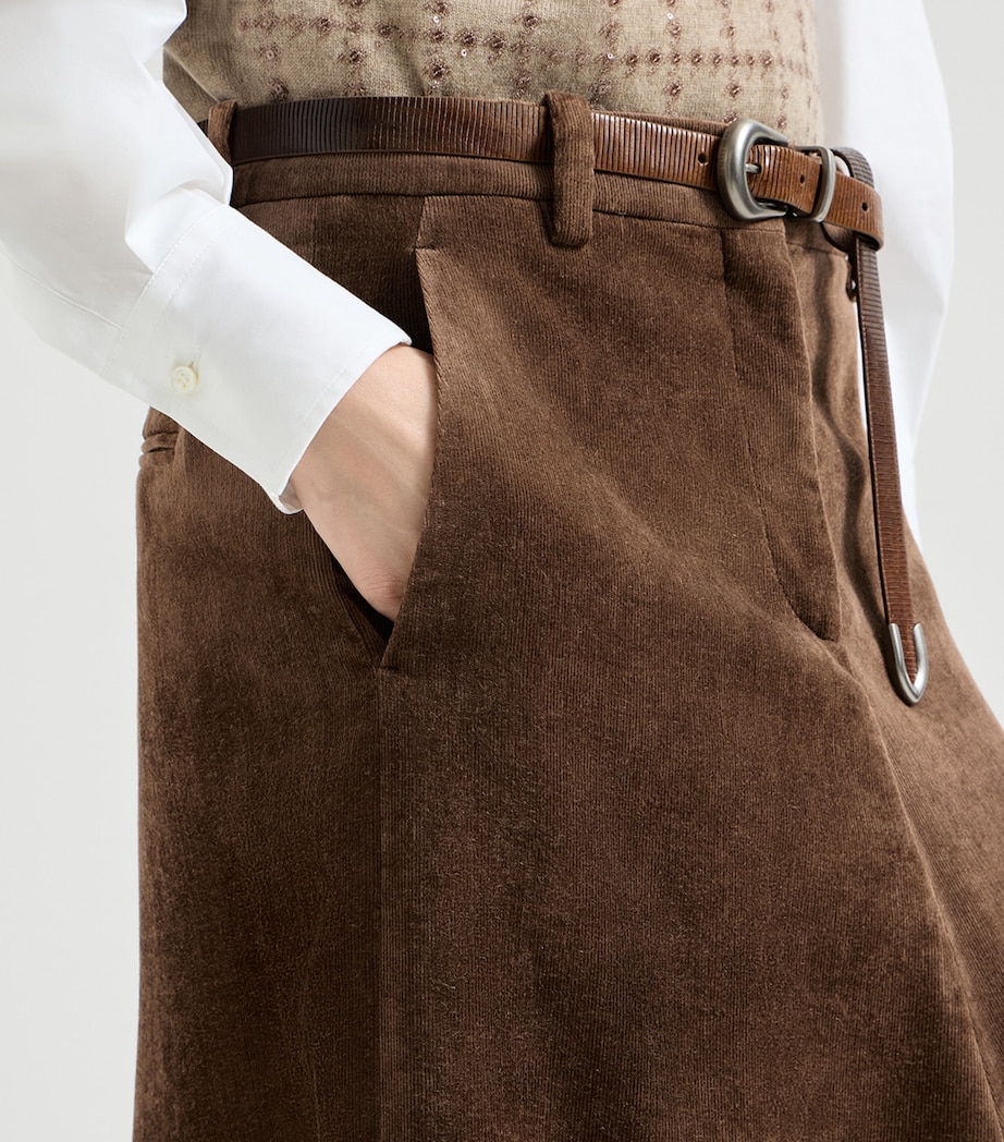 Brunello Cucinelli Womens Corduroy Maxi Skirt Image 6