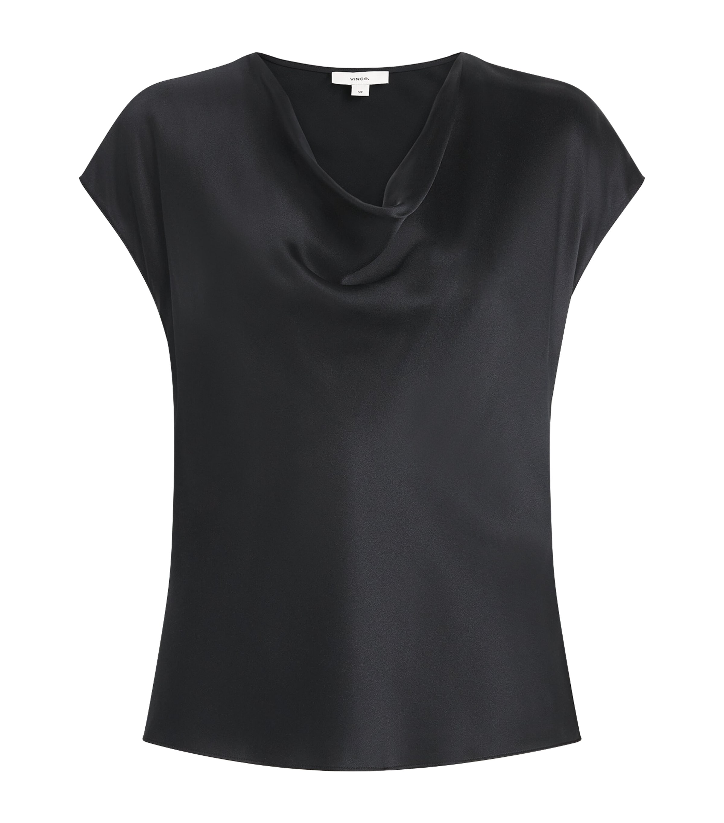 Silk Cowl-Neck Blouse 001BLK Image 1