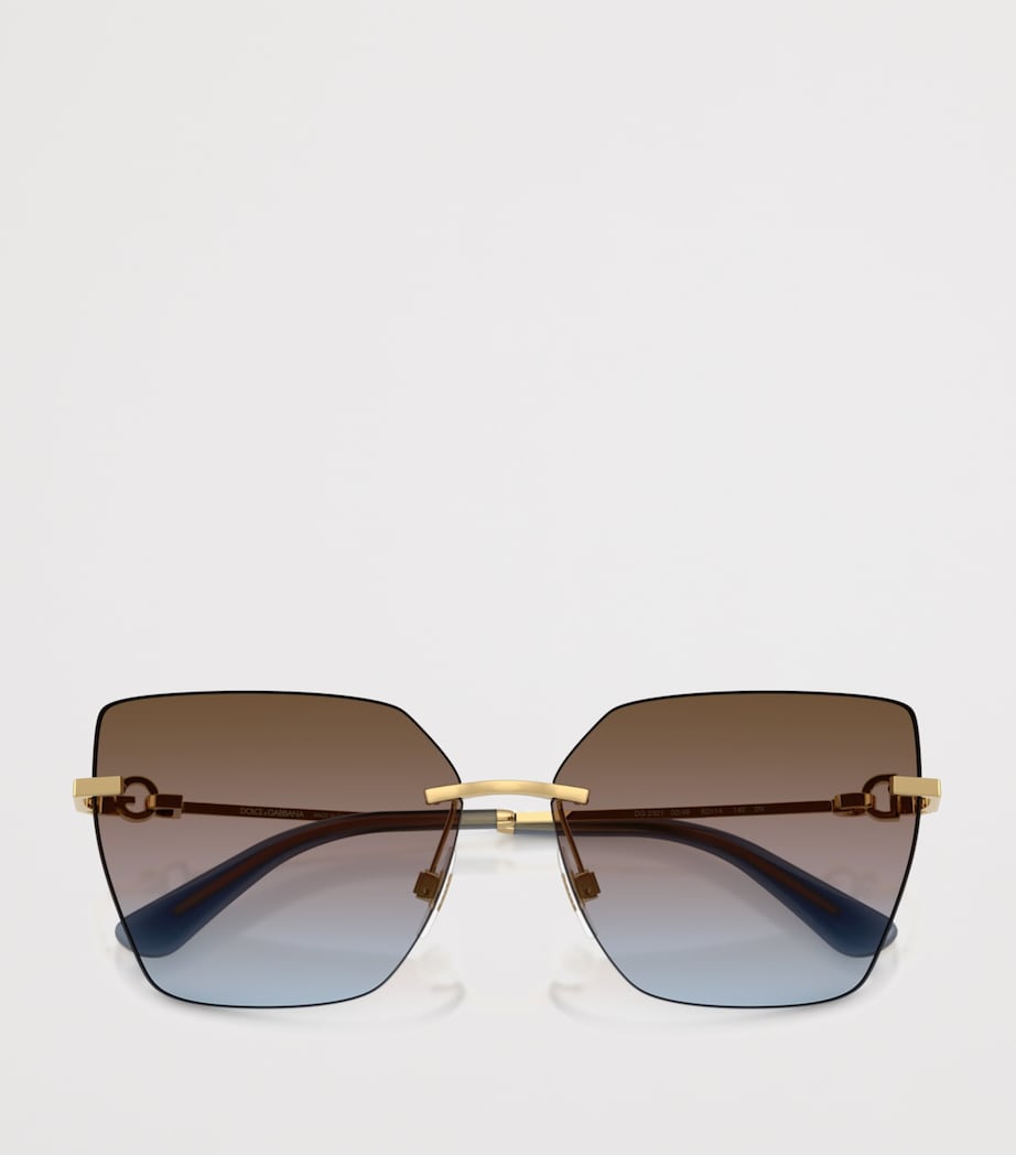 Dolce&Gabbana Metal Cat Eye Sunglasses Gold Image 5