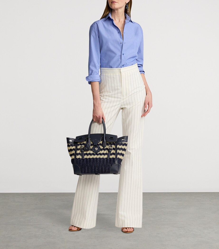 Straw Soft Ricky 33 Top-Handle Bag NAVY/NATURAL Image 7