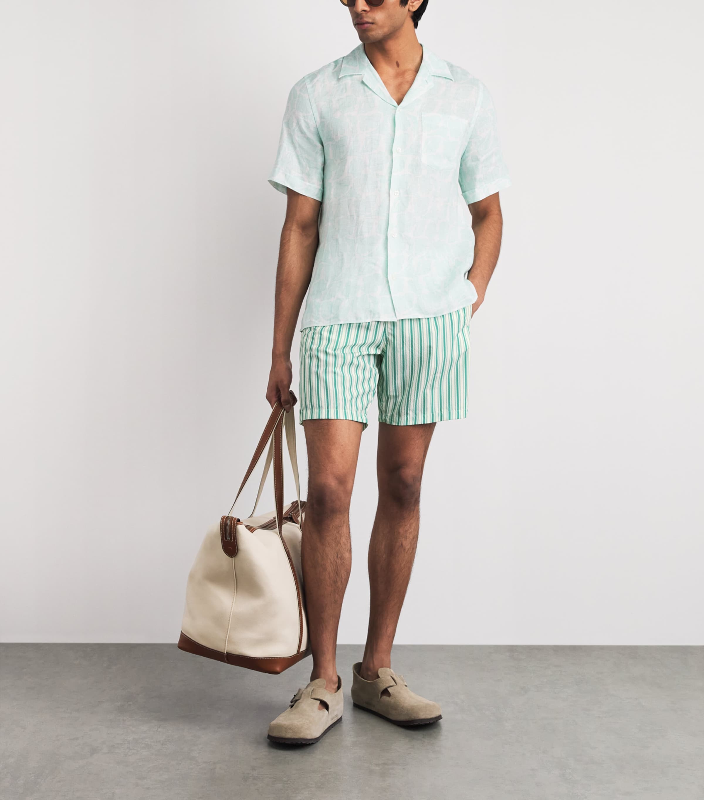 Jacob Cohën Mens Stripe Swim Shorts Verde Image 2