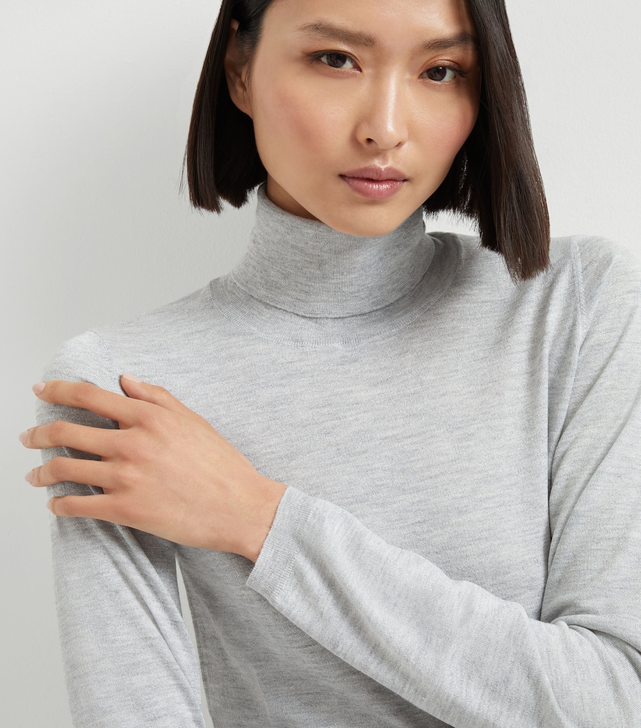 Brunello Cucinelli Womens Cashmere-Silk-Blend Rollneck Sweater Image 6