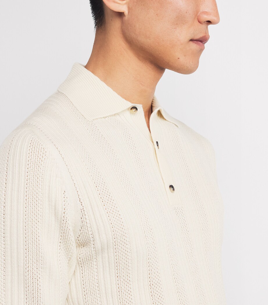 Wool-Silk-Cashmere Knit Polo Shirt 011 Image 6
