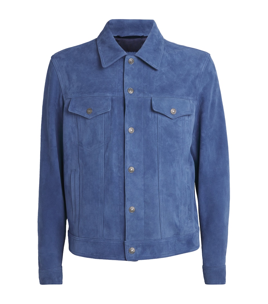 Suede Trucker Jacket DUSTY BLUE Image 1