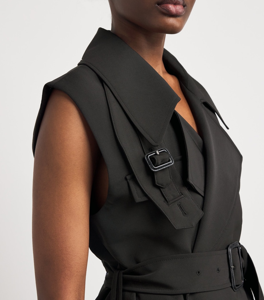 Sleeveless Belted Corinthian Jacket DBLK BLACK Image 6