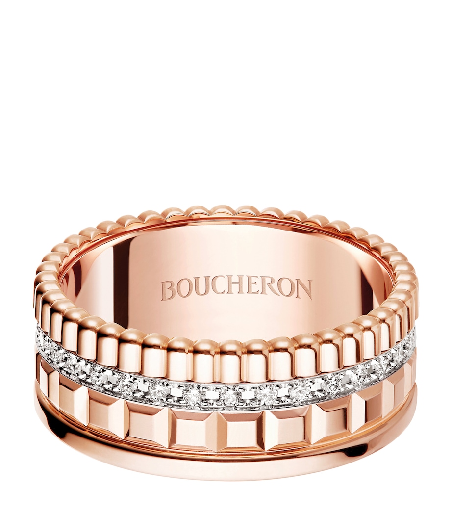 Small Rose Gold and Diamond Quatre Radiant Ring NO COLOUR Image 1