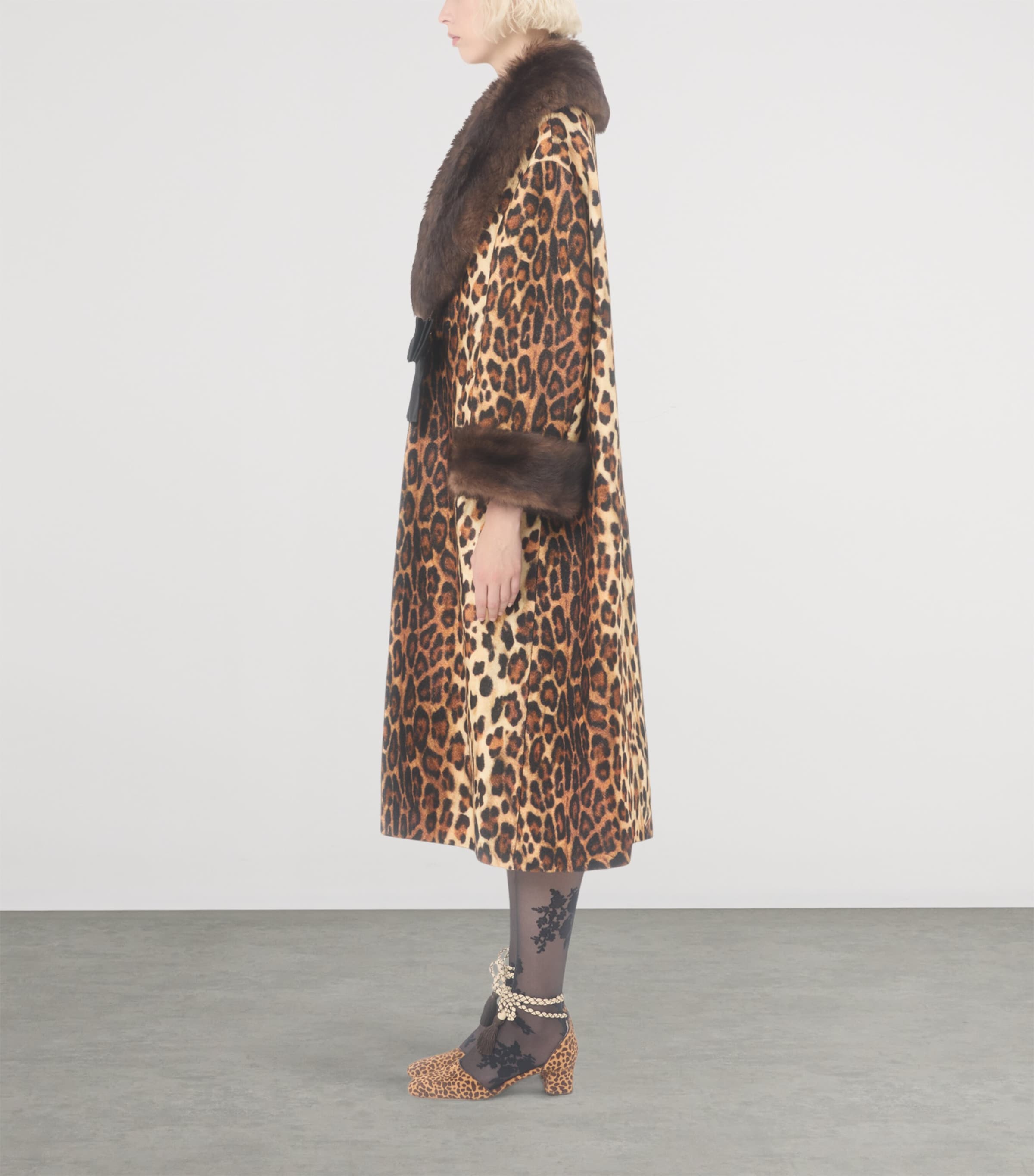 Wool Leopard Print Coat C4L Image 3