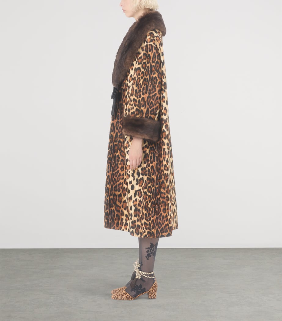 Wool Leopard Print Coat C4L Image 3