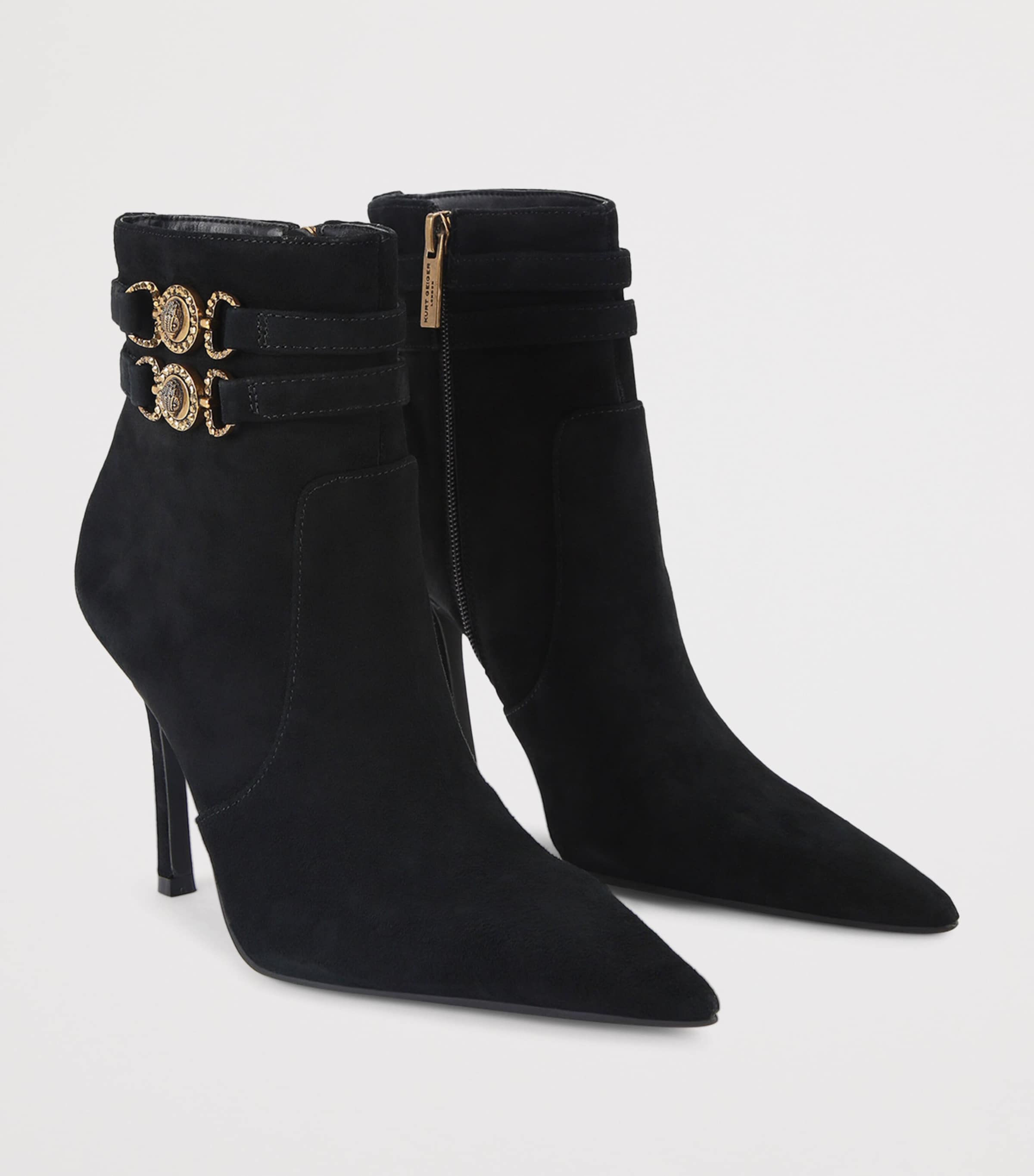 Suede Mansion Ankle Boots BLACK Image 4